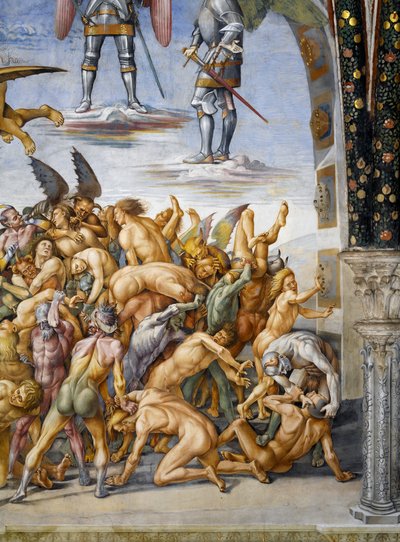 Damned in hell, fra Last Judgment fresco cycle av Luca Signorelli