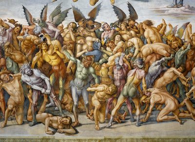 Damned in hell, fra Last Judgment fresco cycle av Luca Signorelli