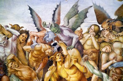 Damned in hell, fra Last Judgment fresco cycle av Luca Signorelli