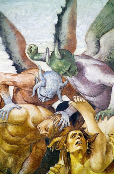 Damned in hell, fra Last Judgment fresco cycle av Luca Signorelli