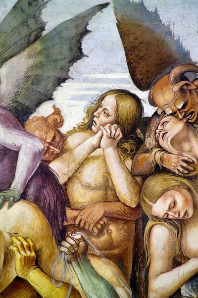 Damned in hell, fra Last Judgment fresco cycle av Luca Signorelli