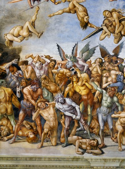Damned in hell, fra Last Judgment fresco cycle av Luca Signorelli