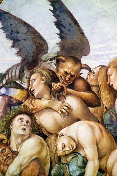 Damned in hell, fra Last Judgment fresco cycle av Luca Signorelli