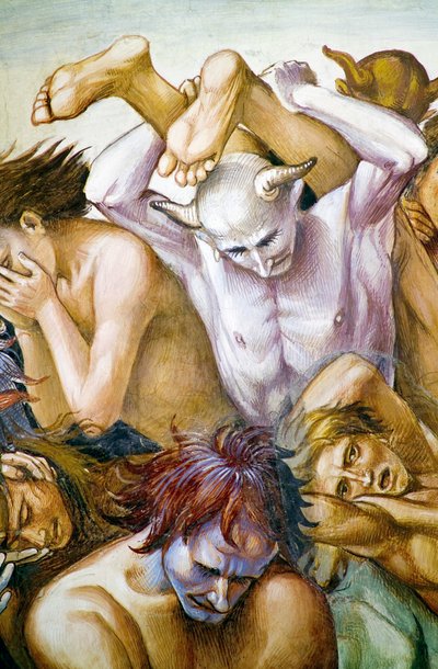 Damned in hell, fra Last Judgment fresco cycle av Luca Signorelli