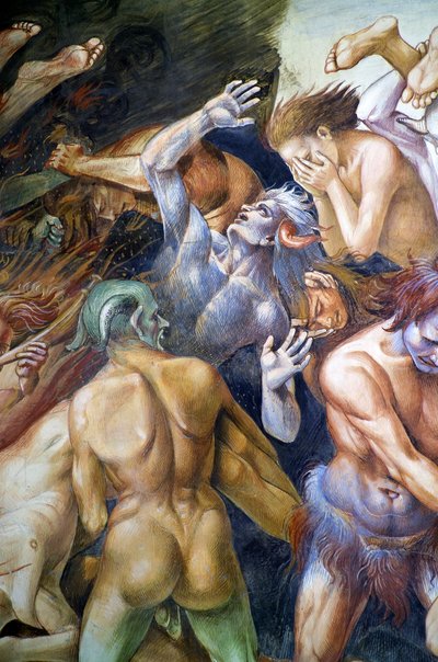 Damned in hell, fra Last Judgment fresco cycle av Luca Signorelli