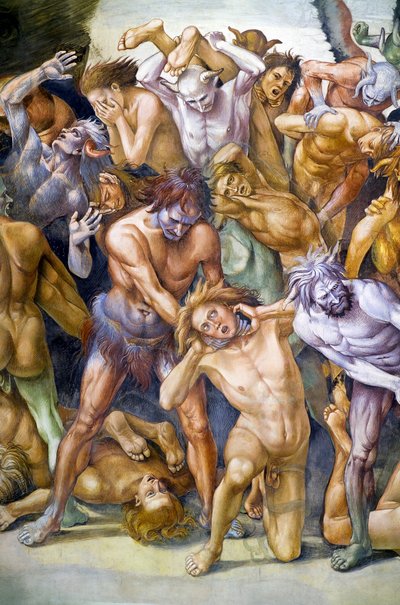 Damned in hell, fra Last Judgment fresco cycle av Luca Signorelli