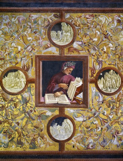 Dante Alighieri, portrett fra Illustrious people cycle av Luca Signorelli