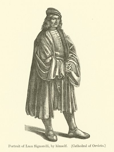 Selvportrett av den italienske maleren Luca Signorelli (gravering) av Luca Signorelli