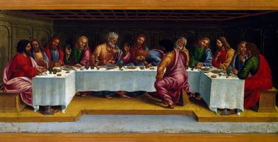 Historier om Kristus, nattverden, av Luca Signorelli (ca 1445-1523), maleri. av Luca Signorelli
