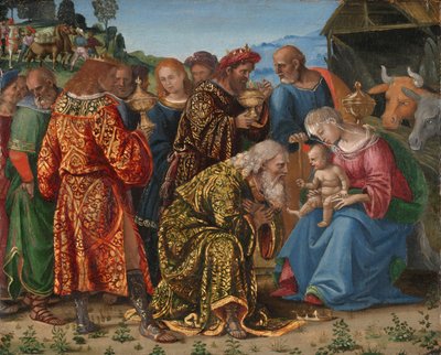 Tilbedelsen av magiene av Luca Signorelli