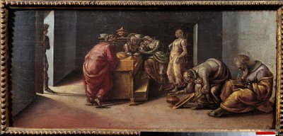 The Birth of Saint John the Baptist Maleri av Luca Signorelli (1441-1523) 1400-tallet Søn. 0,31x0,7 m av Luca Signorelli