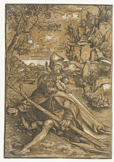 Den hellige Christopher med Kristusbarnet av Lucas Cranach