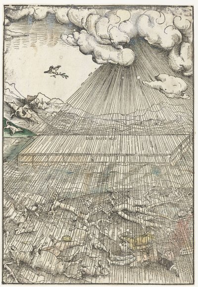 Flommen og Noahs ark av Lucas Cranach