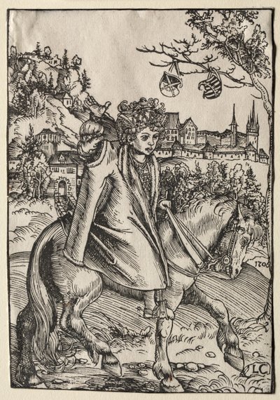 En gutt til hest av Lucas Cranach