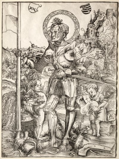 Saint George stående av Lucas Cranach