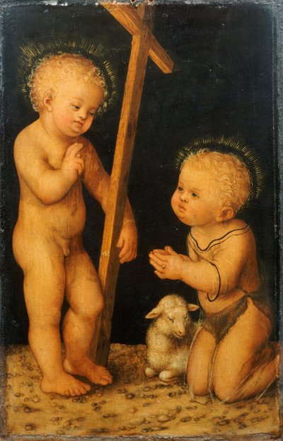 Kristusbarnet velsigner spedbarnet St. Johannes døperen av Lucas Cranach