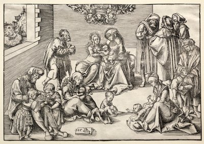 Den hellige familie og slekt av Lucas Cranach