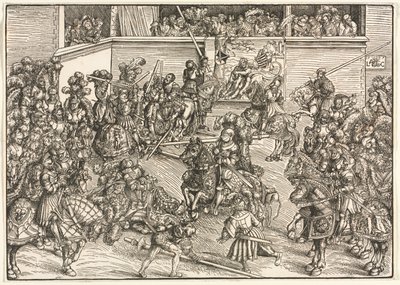 Den andre turneringen med teppet til Sampson og løven av Lucas Cranach
