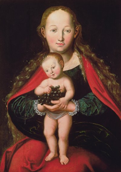 Jomfruen og barnet, av Lucas Cranach