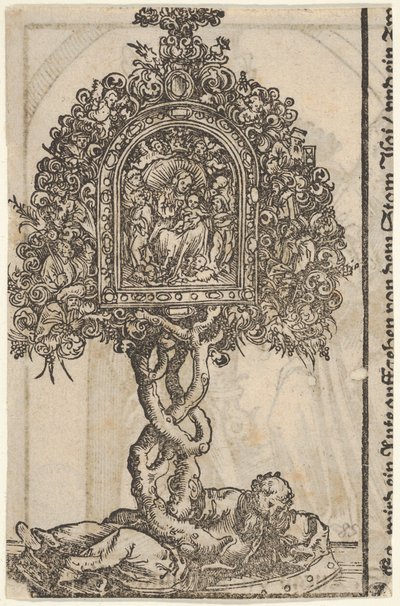 Et gyldent relikvieskrin med Jesses tre, fra den store serien av Wittenberg-relikvier, 1509. av Lucas Cranach the Elder