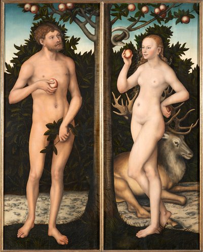 Adam og Eva. av Lucas Cranach the Elder