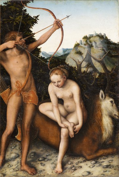 Apollo og Diana, ca 1530 av Lucas Cranach the Elder