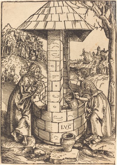 Kristus og kvinnen i Samaria av Lucas Cranach the Elder