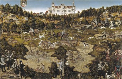 Jakt til ære for keiser Charles V på Torgau slott av Lucas Cranach the Elder