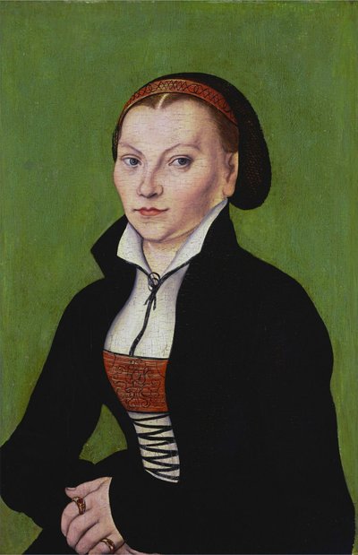 Katharina av Bora, halvkropp, vendt mot venstre av Lucas Cranach the Elder