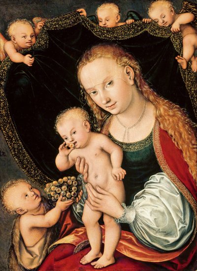 Madonna og barn med den unge døperen Johannes, etter 1537. av Lucas Cranach the Elder