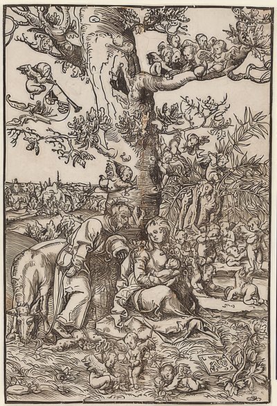 Hvil på flukt av Lucas Cranach the Elder