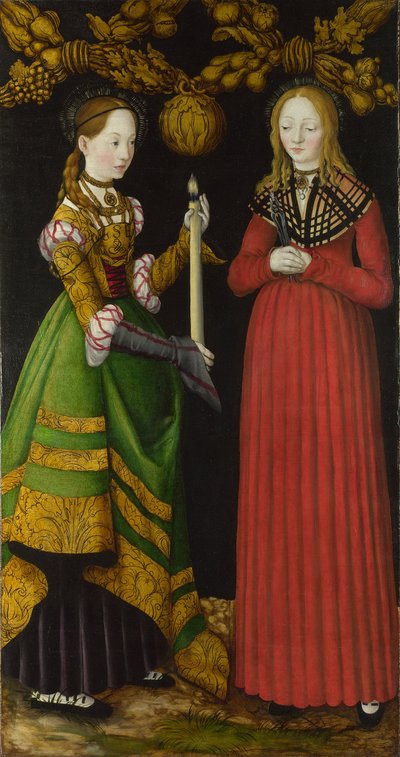 De hellige Genevieve og Apollonia, 1506 av Lucas Cranach the Elder
