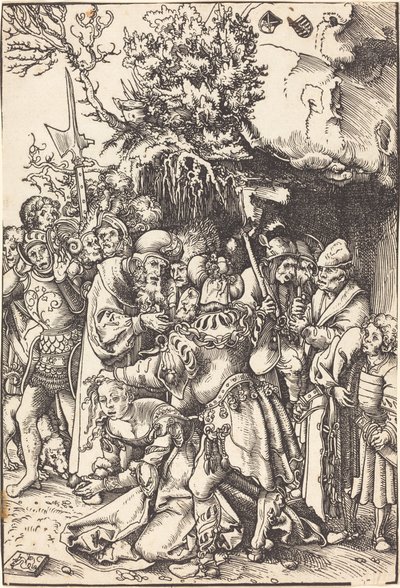 Sankt Barbaras martyrium av Lucas Cranach the Elder