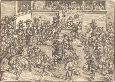 Den andre turneringen med teppet til Samson og løven av Lucas Cranach the Elder