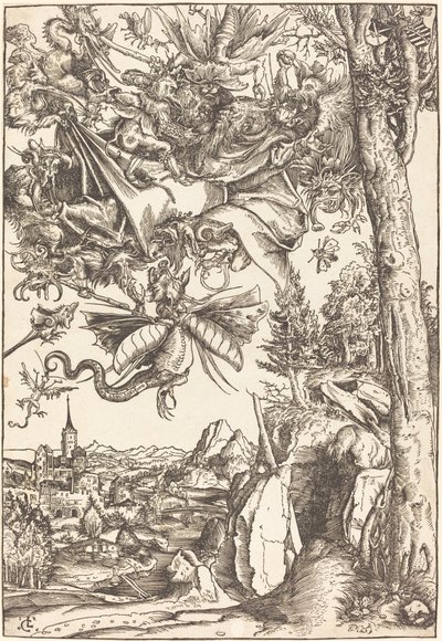 Fristelsen til Saint Anthony av Lucas Cranach the Elder