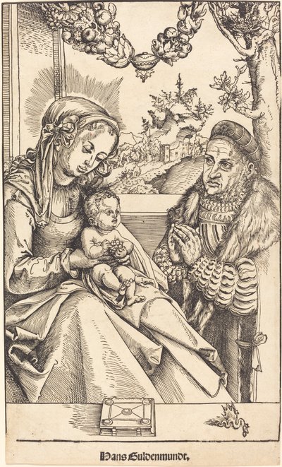 Jomfruen og barnet tilbedt av Frederic the Wise av Sachsen av Lucas Cranach the Elder