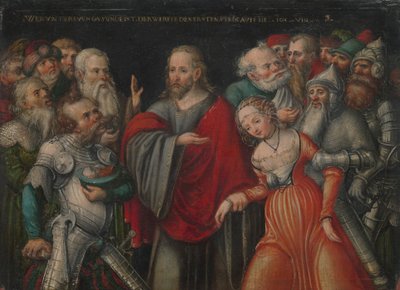 Kristus og horkvinnen, ca. 1545-50. av Lucas Cranach the Younger