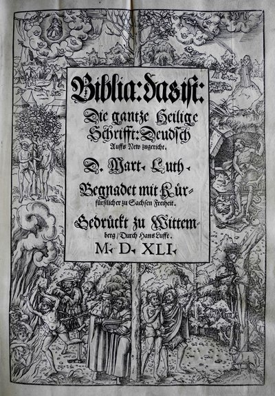 Omslagsdesign Biblia av Martin Luther, 1541. av Lucas Cranach the Younger