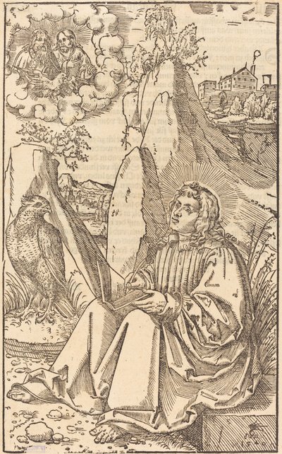 Saint John i et landskap av Lucas Cranach the Younger