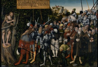 Prekenen til døperen Johannes, 1549 av Lucas Cranach the Younger