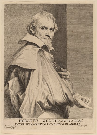 Orazio Gentileschi av Lucas Emil Vorsterman after Sir Anthony van Dyck