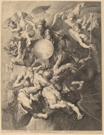 Fall of the Rebel Angels av Lucas Emil Vorsterman after Sir Peter Paul Rubens