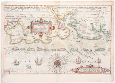 Øst-Friesland 1584 kart av Waghenaer av Lucas Janszoon Waghenaer