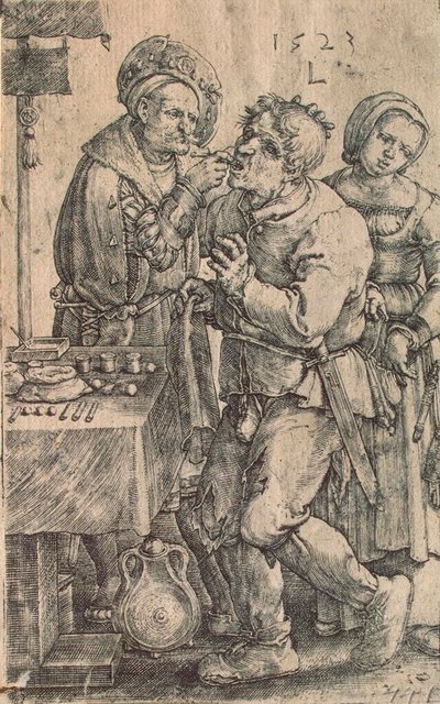 Tannlege, 1523. av Lucas Leyden van
