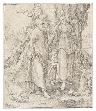 Avvisningen av Hagar, 1516. av Lucas Leyden van
