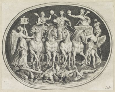 Allegorische triumf van keizer Licinius Varie Figueri de Agati Antique (serietittel) av Lucas Vorsterman (I)