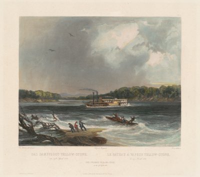 Dampbåten Gul-stein av Lucas Weber after Karl Bodmer