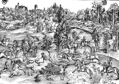 Hjortejakt på landsbygda av Lucas the Elder (after) Cranach