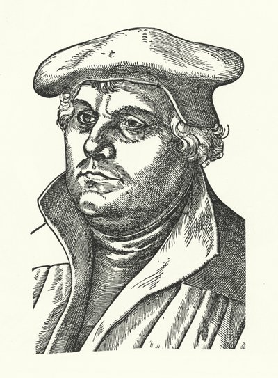 Martin Luther , tysk protestantisk reformator (gravering) av Lucas the Elder (after) Cranach