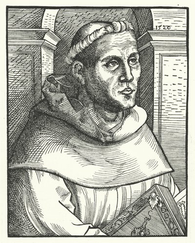 Martin Luther som en augustinermunk (gravering) av Lucas the Elder (after) Cranach